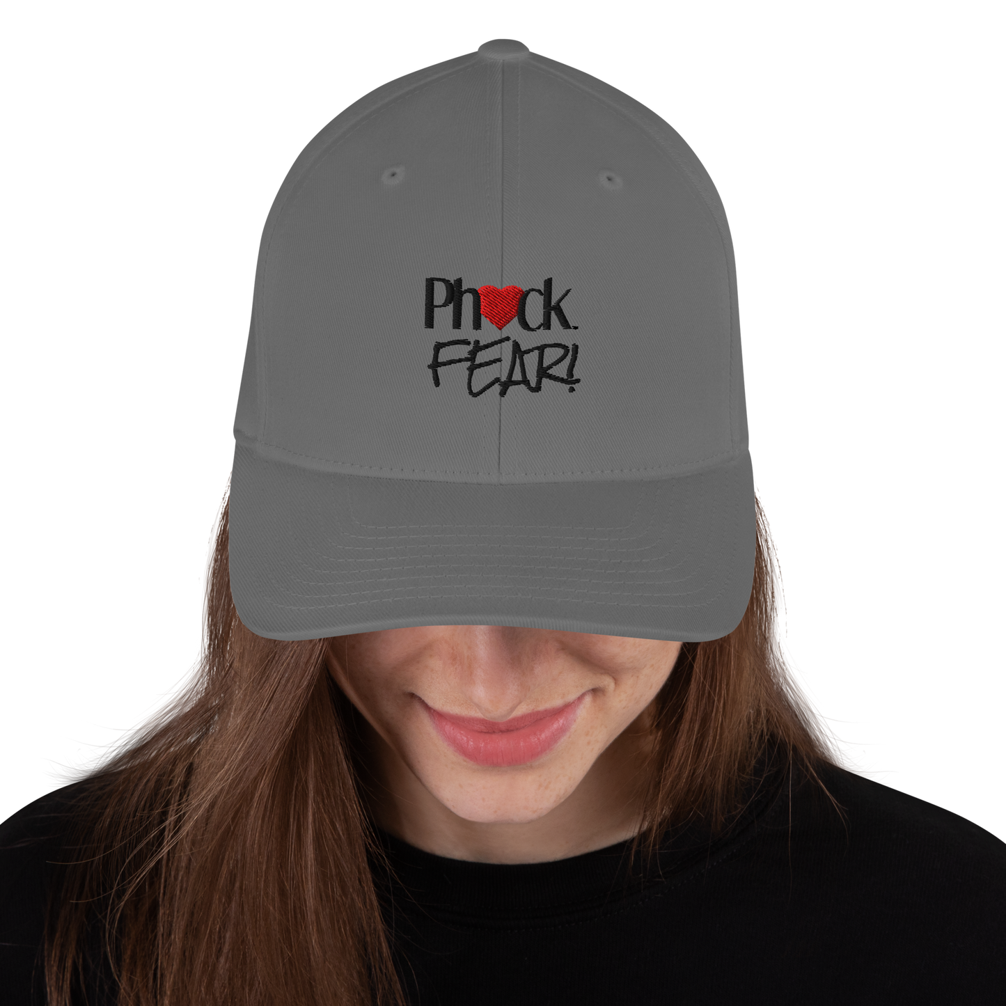 Ph❤️ck Fear! Red Heart Structured Twill Cap