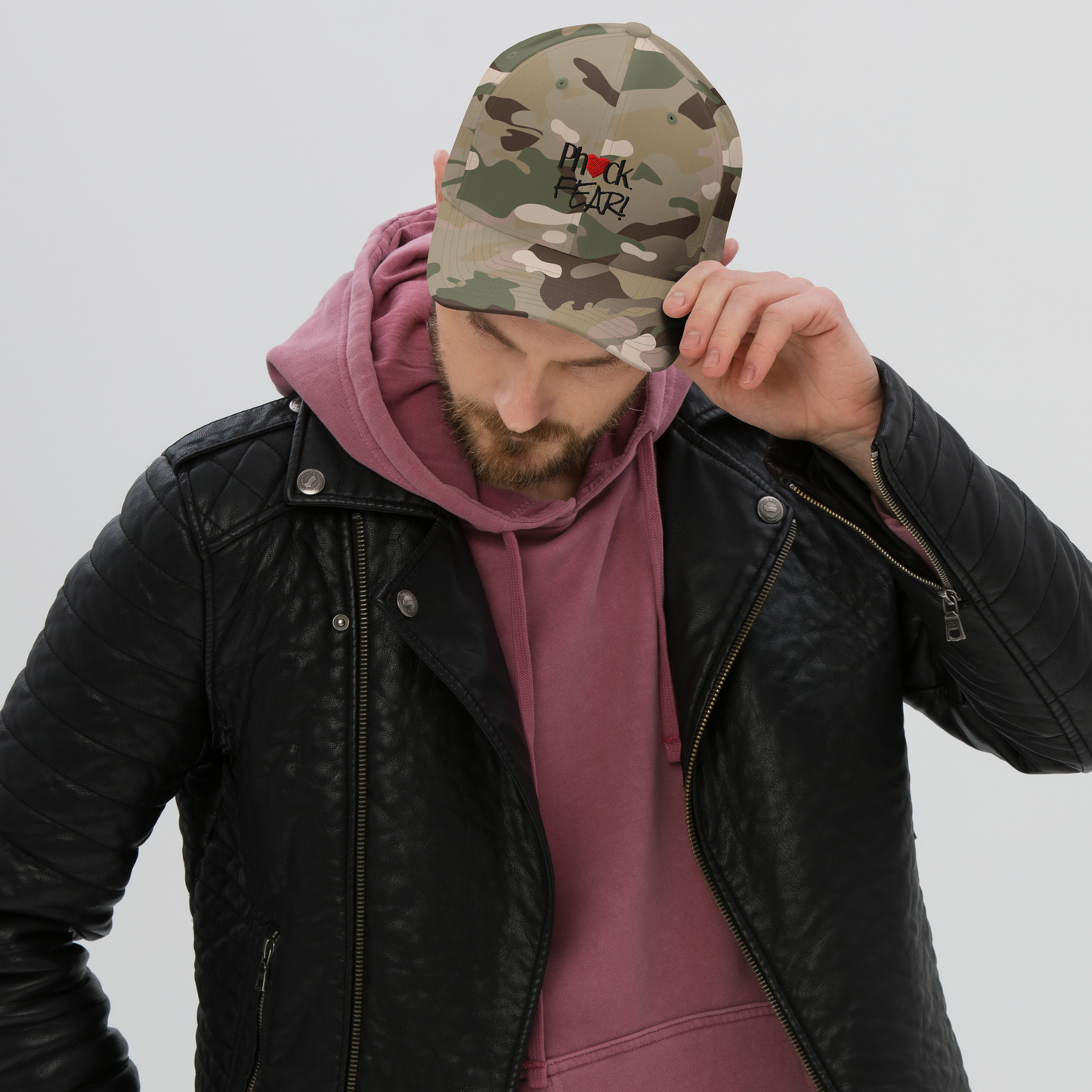 Ph❤️ck Fear! Red Heart Structured Twill Cap