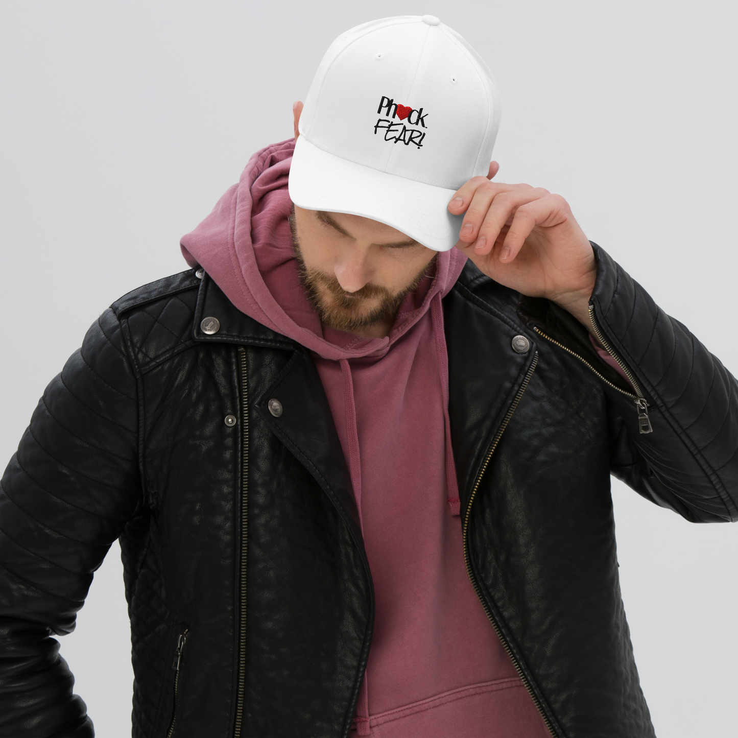 Ph❤️ck Fear! Red Heart Structured Twill Cap