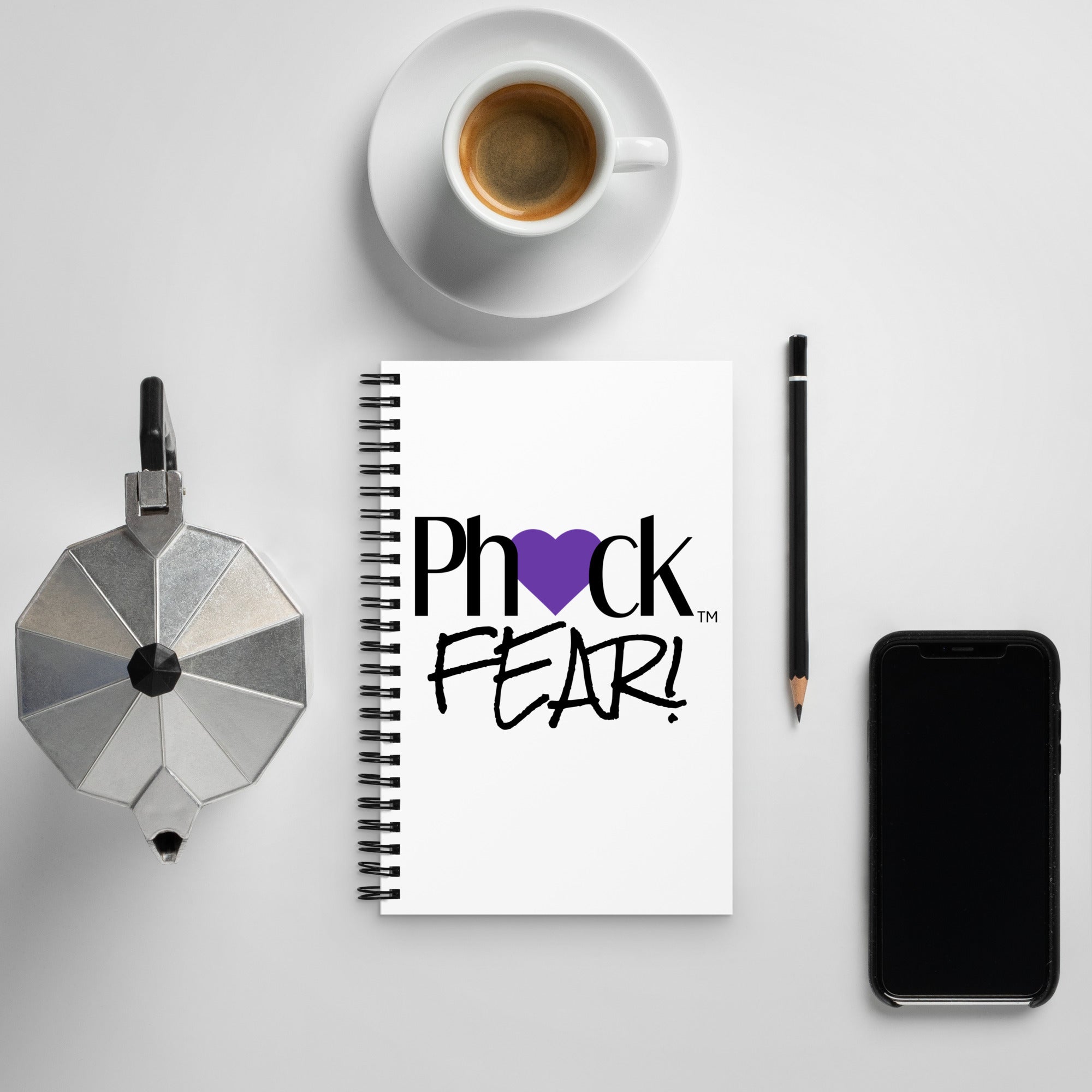 Ph ️ck Fear! Purple Heart Spiral notebook – Ph ️ckIt!